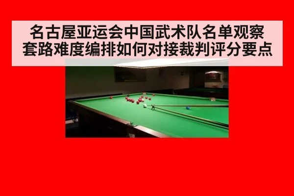 名古屋亚运会中国武术队名单观察 套路难度编排如何对接裁判评分要点